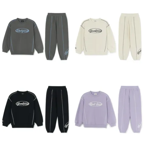 [현대백화점] [MLB키즈DB]T스트릿 베이직 컬러 스티치 맨투맨세트(4color)(7AS2B0454) +할인쿠폰