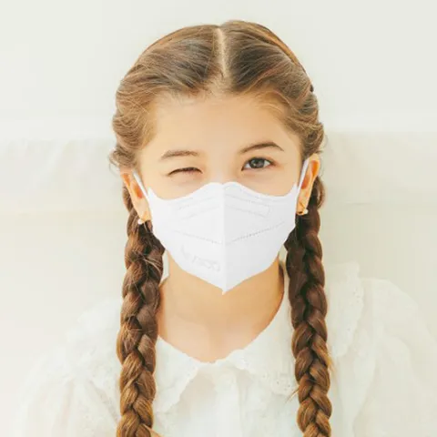 아이코코 KFAD 비말차단 마스크 25매 [화이트/블랙] [소형N 5∼7세]   