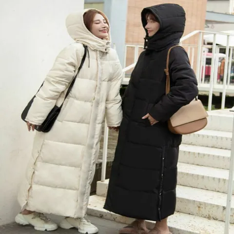 점퍼 잠바 자켓 아우터 밑단 트임 베이직 롱패딩 여성 겨울
