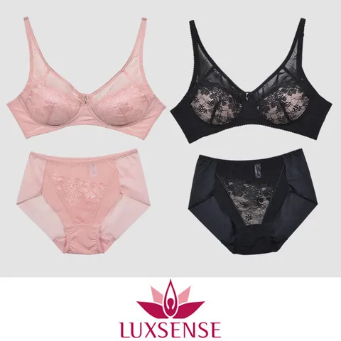 노아모드 여성스러운 레이스 풀컵 노와이어 B컵 브라 팬티 세트 여성브라팬티세트