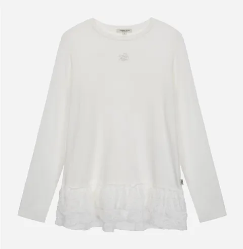 [현대백화점] [써스데이아일랜드](T256MTS155W)레이스 배색 레이어드 티셔츠 +할인쿠폰