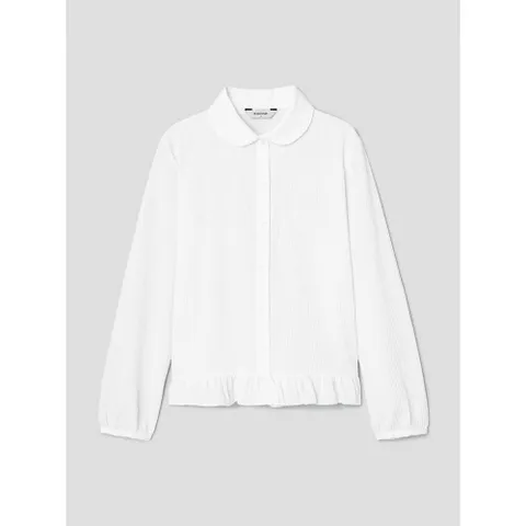 [에잇세컨즈] 둥근칼라 긴팔 블라우스  화이트 (356164CC11) +할인쿠폰