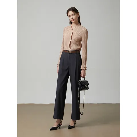 [ZOOC] 크링클 프릴 블라우스 BE_Z234MSC009 +할인쿠폰