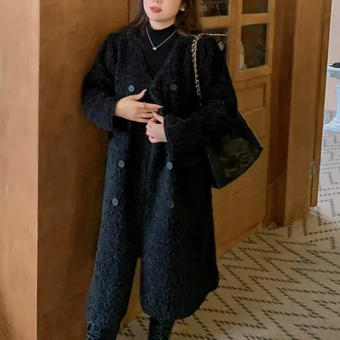 코트 자켓 점퍼 아우터 뽀글이 롱 여유핏 양털 여성 겨울