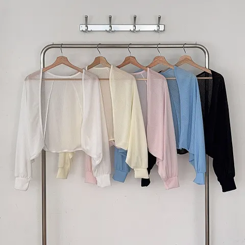 여성 통소매 레이어드용 SS 카디건 볼레로