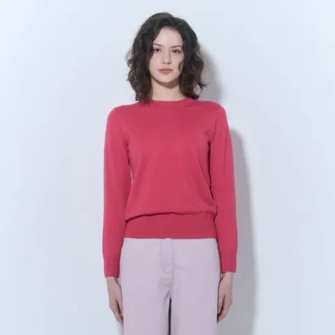 [하프클럽/유닛]캐시미어 혼방 크루넥 니트 풀오버 (ZFKKCN106N-PINK)