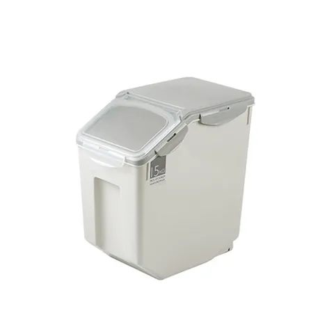 생활살림 덮개형 쌀통 잡곡통 곡물통 밀폐 보관통 사료통 15kg