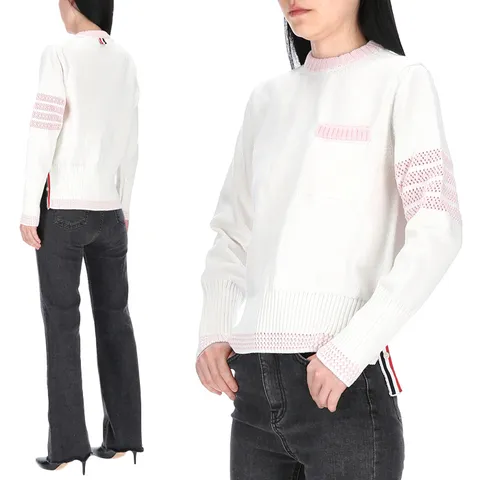 [톰브라운] 4바 스트라이프 FKA453A Y3017 101 여성 풀오버 니트 스웨터 +할인쿠폰