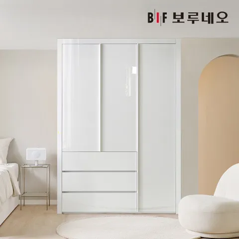 보루네오 작은방 10cm 샤인3단서랍 여닫이 붙박이장 5자 6자 7자