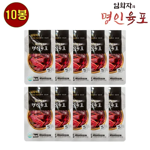 명인육포 임화자의 명인육포 국내산 소고기 육포 25g x 10봉/간식/아이들/어른/안주/주전부리/여행/선물