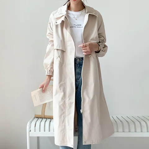 H스타일(DK)롱트렌치바바리야상 가을 여성 코트 야상 자켓 재킷 간절기 아우터