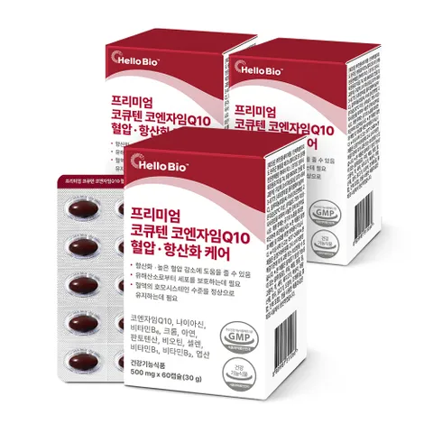 프리미엄 코큐텐 코엔자임Q10 혈압 항산화케어 60캡슐 3박스