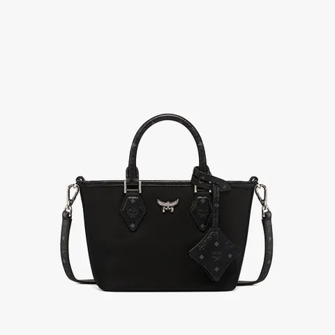 [MCM] Aren 리사이클 나일론 모노그램 프린트 가죽 쇼퍼 MWPFSTA04BK