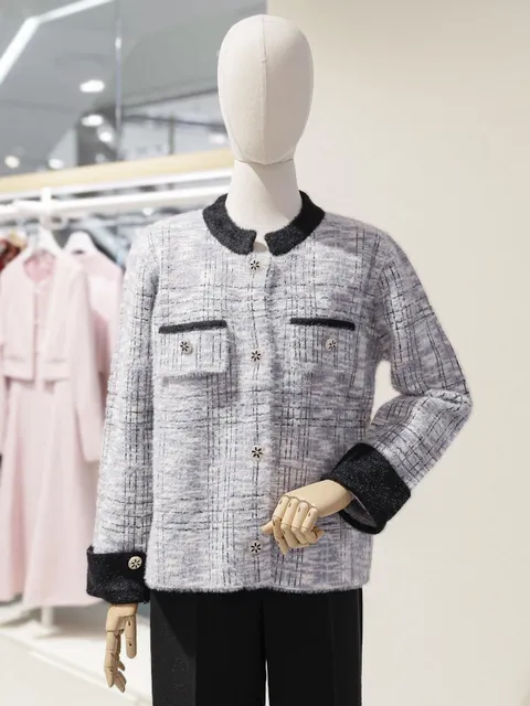 [현대백화점] SOUP 숲 체크 배색 버튼 가디건 (SACGD8T) +할인쿠폰