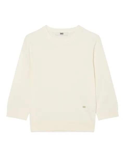 [닥스 여성] [24FW] DLSW4CE73IV 가격인하아이보리 솔리드 7부소매 라운드넥 스웨 +할인쿠폰