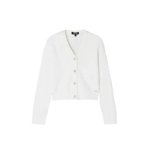 게스자켓 TQT YP1S2660_WHT 여성 데님믹스 입체격자 스웨터 가디건_WHITE +할인쿠폰