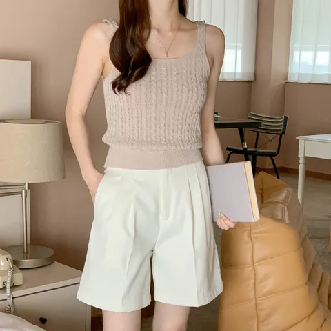 네쥬 여성 봄 여름 편한 핀턱 데일리 5부 반바지