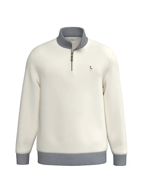 [헤지스 남성] [24FW] HZTS4D401IV 아이보리 배색 하프집업 맨투맨 +할인쿠폰