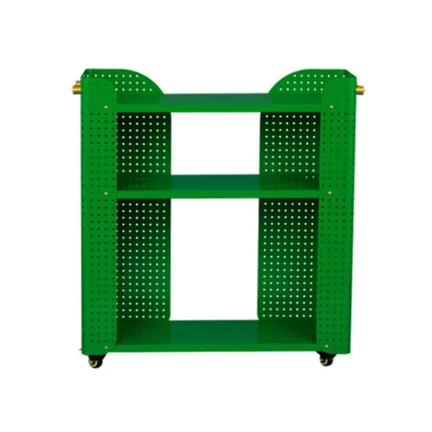 [무케] 피알피알_철제 3단 트롤리 (무소음 바퀴) (CLEAR GREEN) 거실 수납장