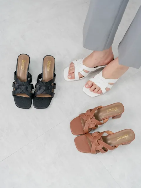 여성용 짜임 스트랩 여름 패션 슬리퍼 굽6cm +할인쿠폰