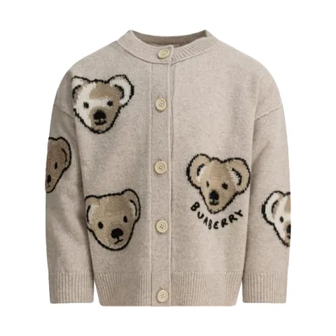 [버버리] 25FW 키즈 여성 베어 패턴 울 가디건 아이보리 8109387 +할인쿠폰