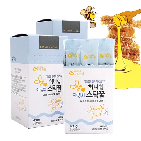 [강원양봉] 프리미엄 야생화 스틱꿀 (15gx30개입)x3박스