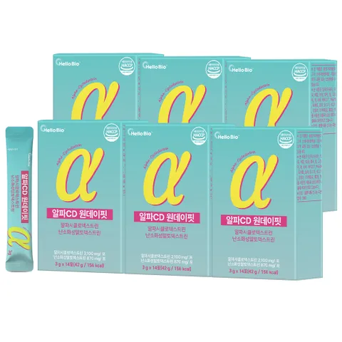 알파CD 원데이핏 알파시클로덱스트린 난소화성말토덱스트린 14포 6박스 총 84포