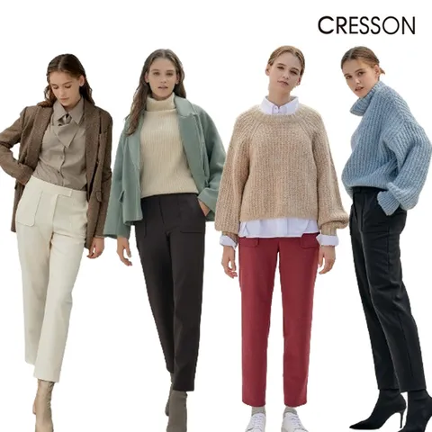 크레송 여성 시그니쳐 세미 배기핏 기모 팬츠 4종 택1 C224B404A +할인쿠폰