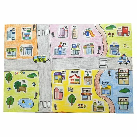 피오피스토리 우리가 사는 곳 그리기용 붙임딱지