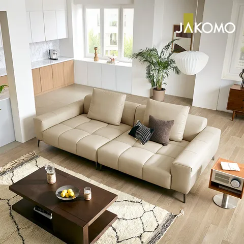 [자코모] 프라운 4인 베드카우치형 천연면피 소가죽 소파 +할인쿠폰