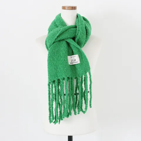 [샵앤] 여성 겨울 부클 울혼방 레게 방한 니트 머플러 AIM-WMF-0886-그린 +할인쿠폰