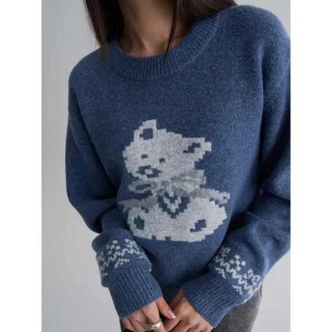 [에잇세컨즈] 애니멀 그래픽 풀오버  블루 (125X51MQEP) +할인쿠폰