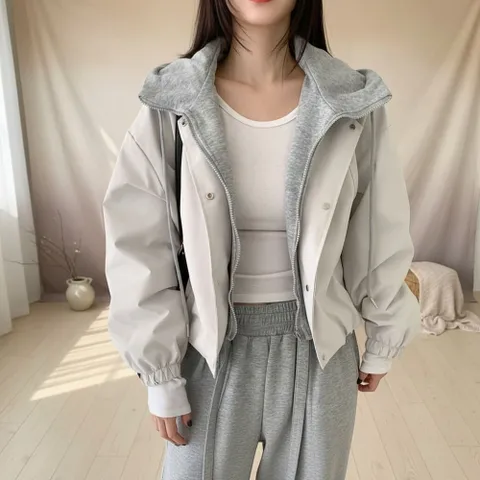 여성 데일리 봄가을 후드점퍼 캐주얼 아우터