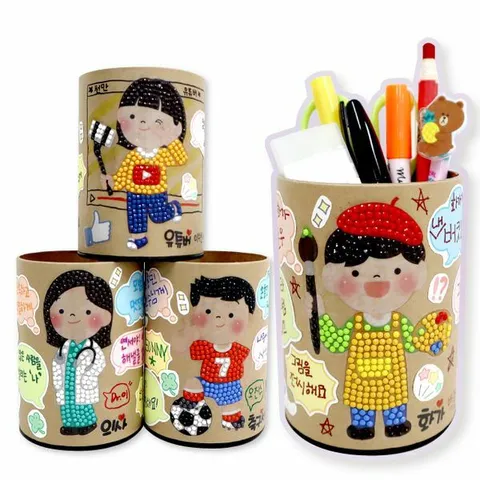 피오피스토리 보석십자수 직업 연필꽂이 (17종택1)