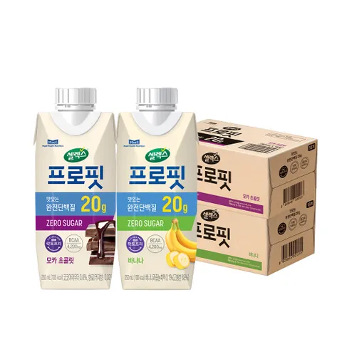 [Hmall]셀렉스 프로핏 완전단백질 드링크 모카초콜릿+바나나 (250ML x 총36팩)