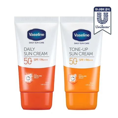 [무료배송] 바세린 데일리 선크림50ml 1개 + 톤업 선크림50ml 1개 +할인쿠폰