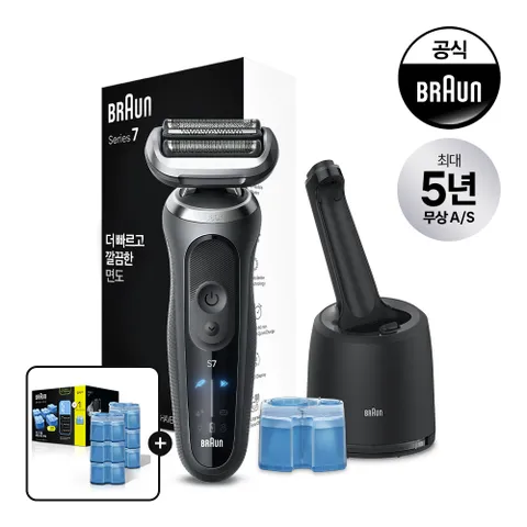 [BRAUN] 브라운 전기면도기 시리즈7 72-G7000cc + 세정액 6개