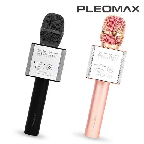 플레오맥스 BTMC-500 무선 블루투스 마이크+스피커 2채널 AUX 노래연습 휴대폰 노트북