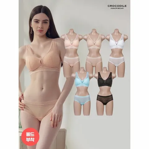 [하프클럽/크로커다일 이너웨어]초경량 런닝 브라+팬티 10종 풀세트