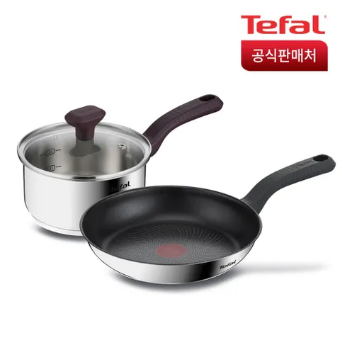 테팔 인덕션 쿡 2종(프라이팬24+편수냄비16)