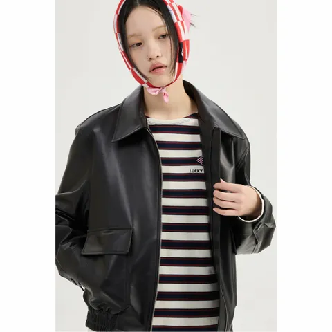 [LUCKY CHOUETTE][Signature] Chouette Stripe Long Sleeve T-shirt - LFTAM25710NYD