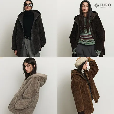 [ ★유일의 호주산 양모코트★]유로컬렉션 25FW 호주울100% 후드 버튼 코트