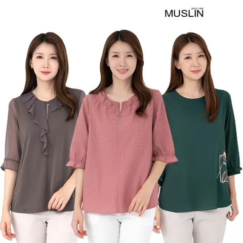 [엄마옷 모슬린] 여름 블라우스 모음전 중년여성 마담 50대 60대 70대 할머니옷 여자 +할인쿠폰