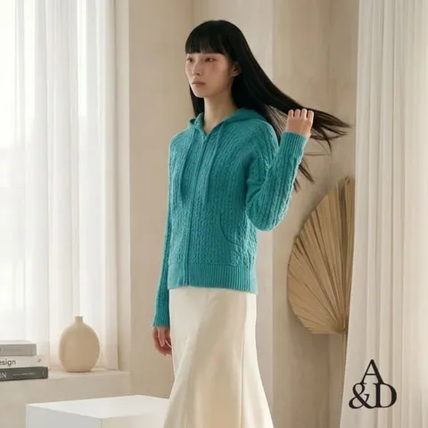 [ 더 이상 인하없는 최.종.가! 정사이즈 추천!][최종가][론칭가 69900원][AnD] 에이앤디 26SS 시스루 케이블 후드 집업 3종(블랙네이비+아이보리 공통)