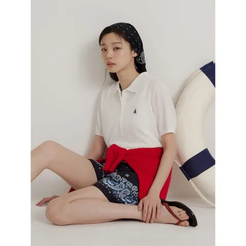 (빈폴레이디스) [Essential] 솔솔 칼라 니트  화이트 BF6351C021 +할인쿠폰