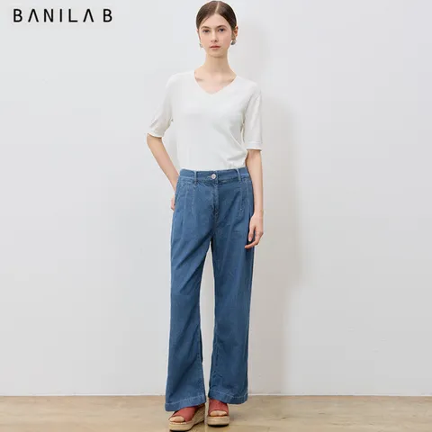 [바닐라비] 린넨 썸머 와이드 데님팬츠 +할인쿠폰