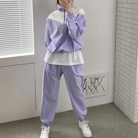 H스타일(DK)빅토리긴팔세트 봄 여성 트레이닝복세트 츄리닝셋트 바지셋업 홈웨어 데일리