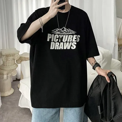 티셔츠 프린팅티셔츠 오버핏 반팔티 라운드 기본티