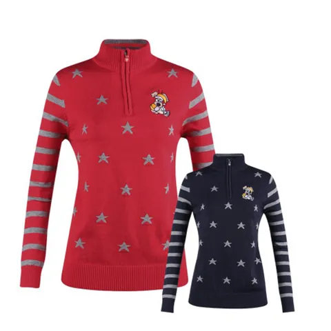 럭스 미우골프 여성 캐릭터 반집업 니트 셔츠 +할인쿠폰