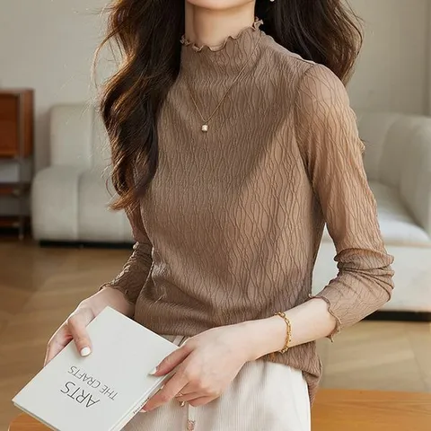 [하프클럽/에이시크]시스루 트리밍 반폴라 이너 티셔츠 C24DTS840 - 현대Hmall